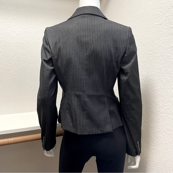 Ann Taylor LOFT pinstripe, one button blazer in charcoal gray Sz 2 - Picture 6 of 8